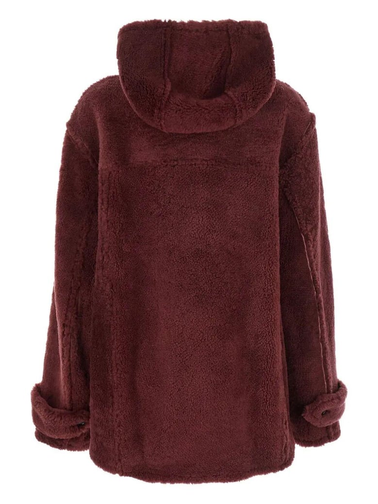logo patch hooded coat by Selfnex