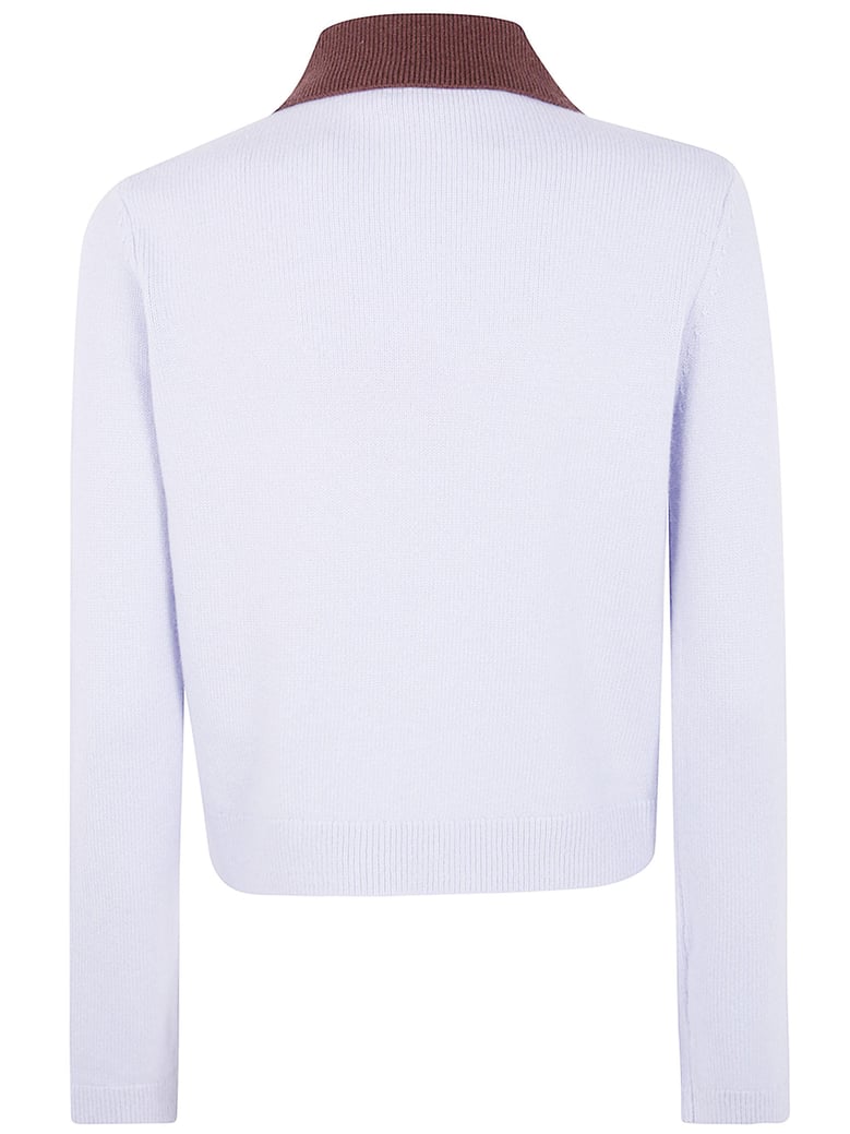 contrast collar knit top by Selfnex
