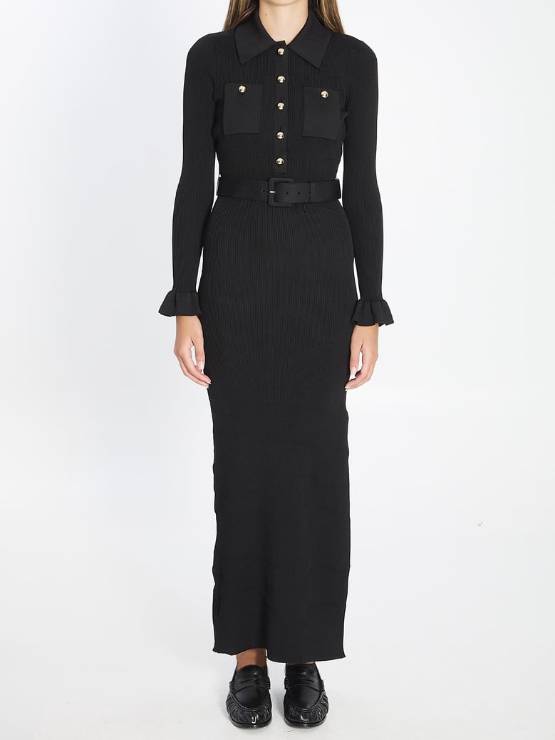ribbed knit maxi dress by Selfnex