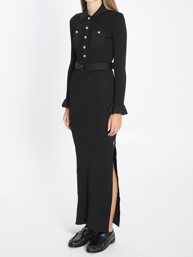 ribbed knit maxi dress by Selfnex