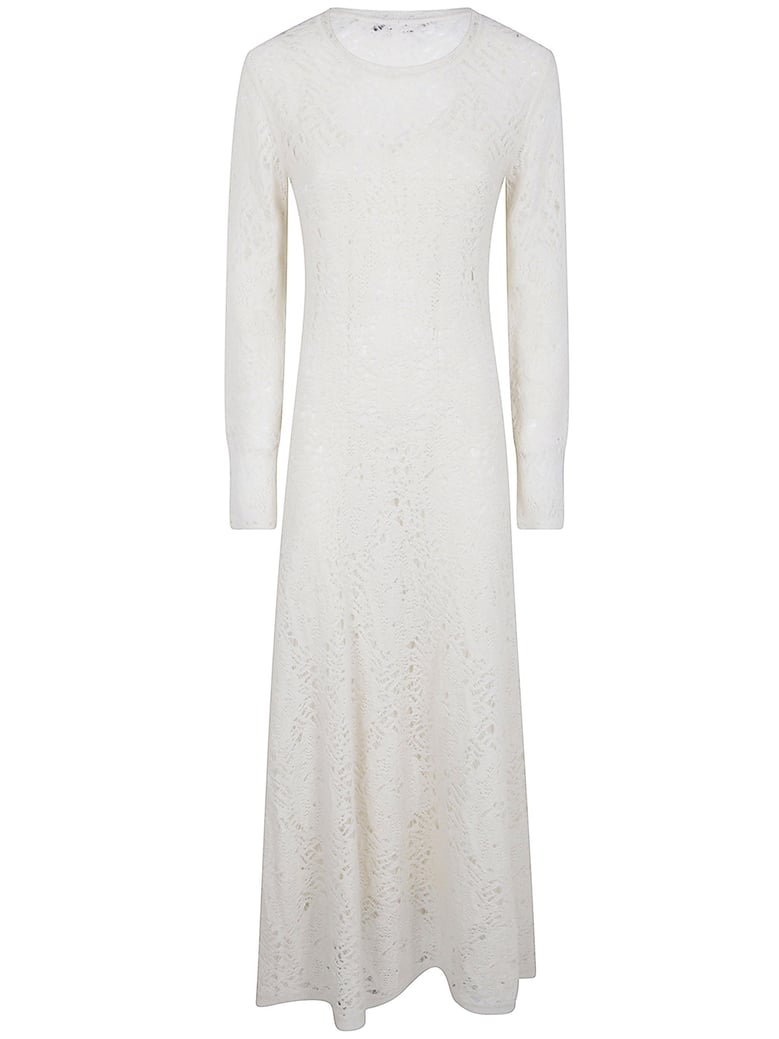 lace soft long sleeves dress by Selfnex