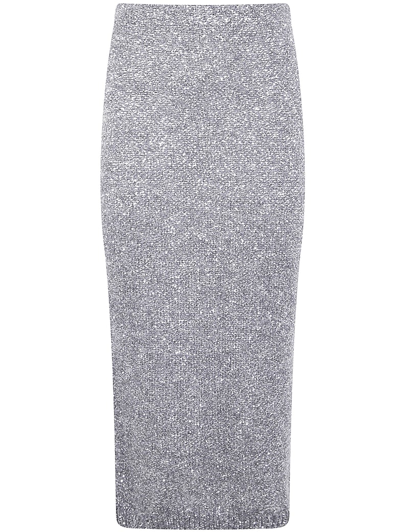 soft sequins straight skirt by Selfnex