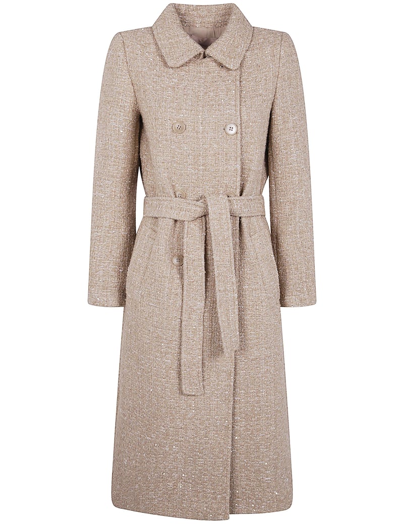 boucle coat with belt by Selfnex