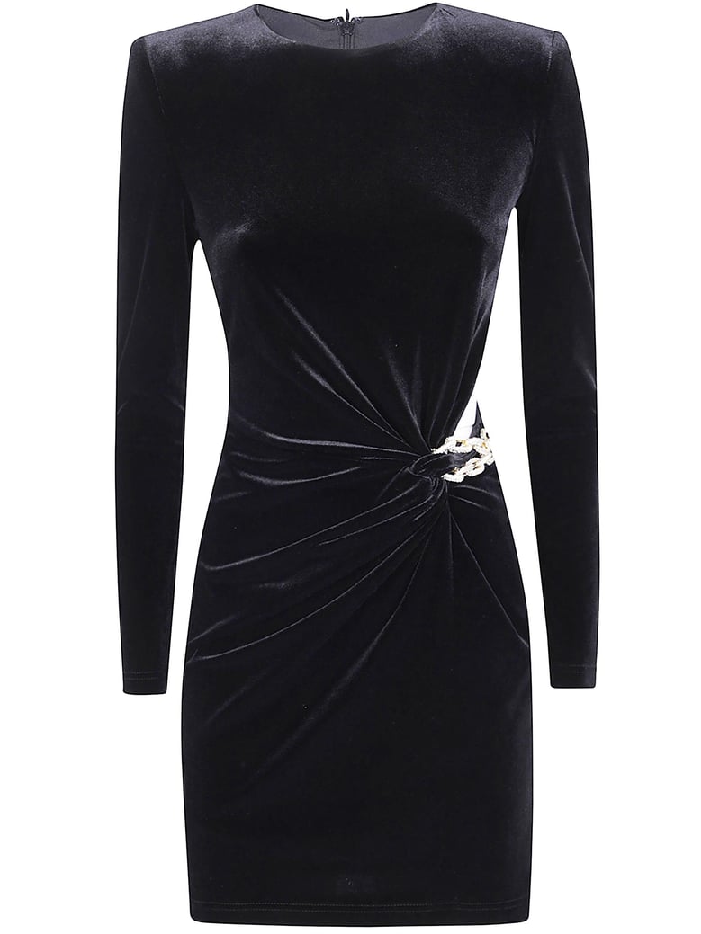 velvet embellished mini dress by Selfnex