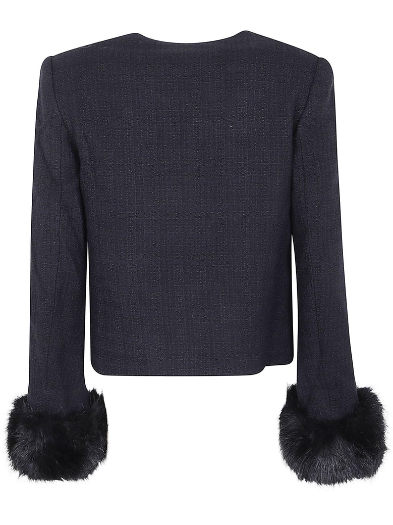 boucle fur cuff jacket by Selfnex