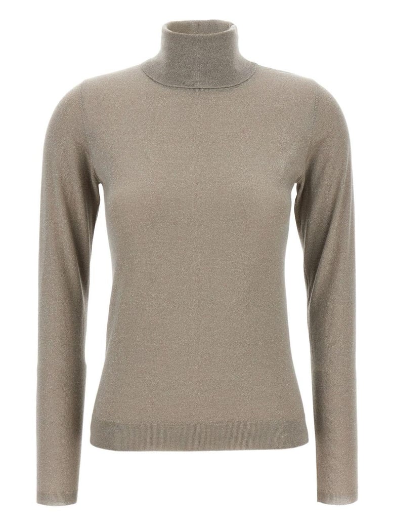 sparkling cashmere and silk lightweight turtleneck sweater by Selfnex