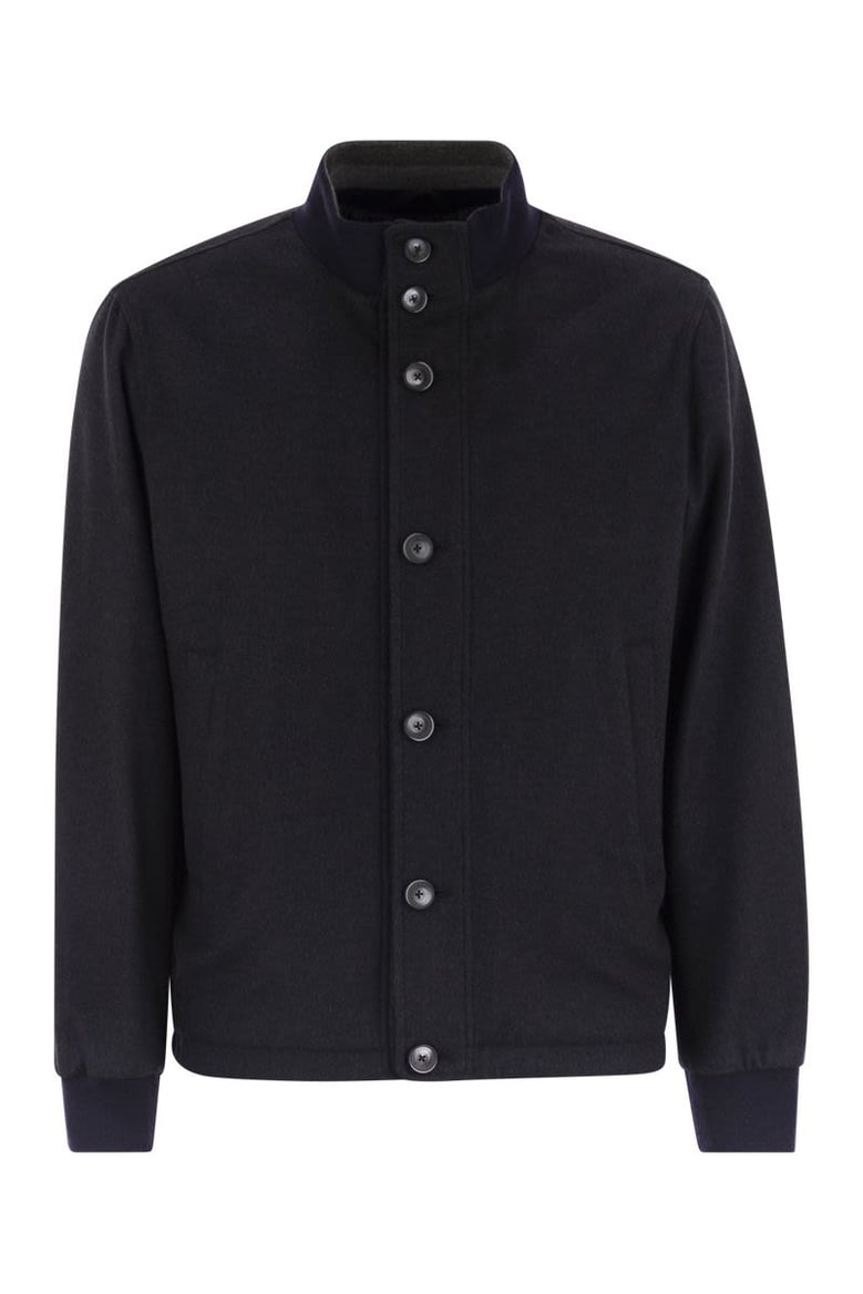 silk and cashmere bomber jacket by Selfnex