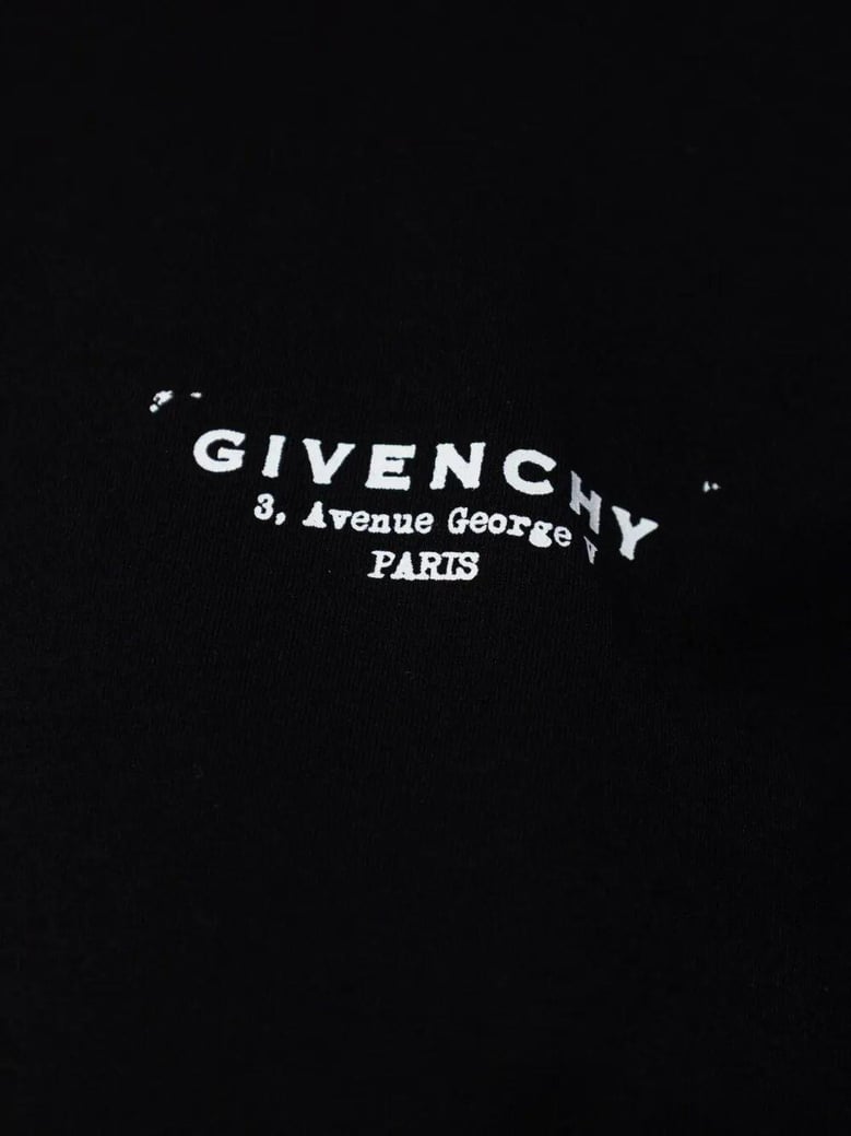 cropped fit t-shirt in cotton with givenchy stamp print by Selfnex