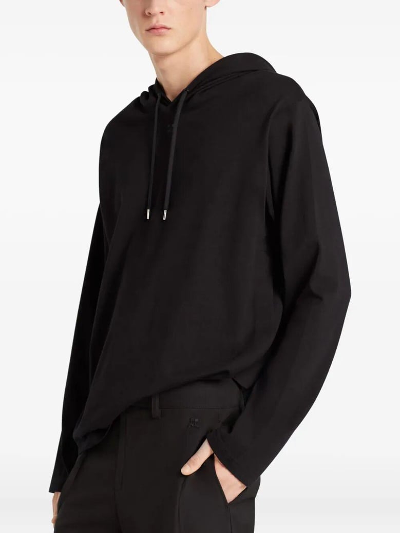 off shoulder hooded t-shirt by Selfnex
