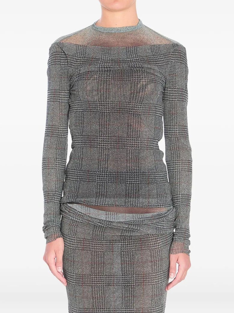 mesh top double layer printed body shadow and prince of wales by Selfnex