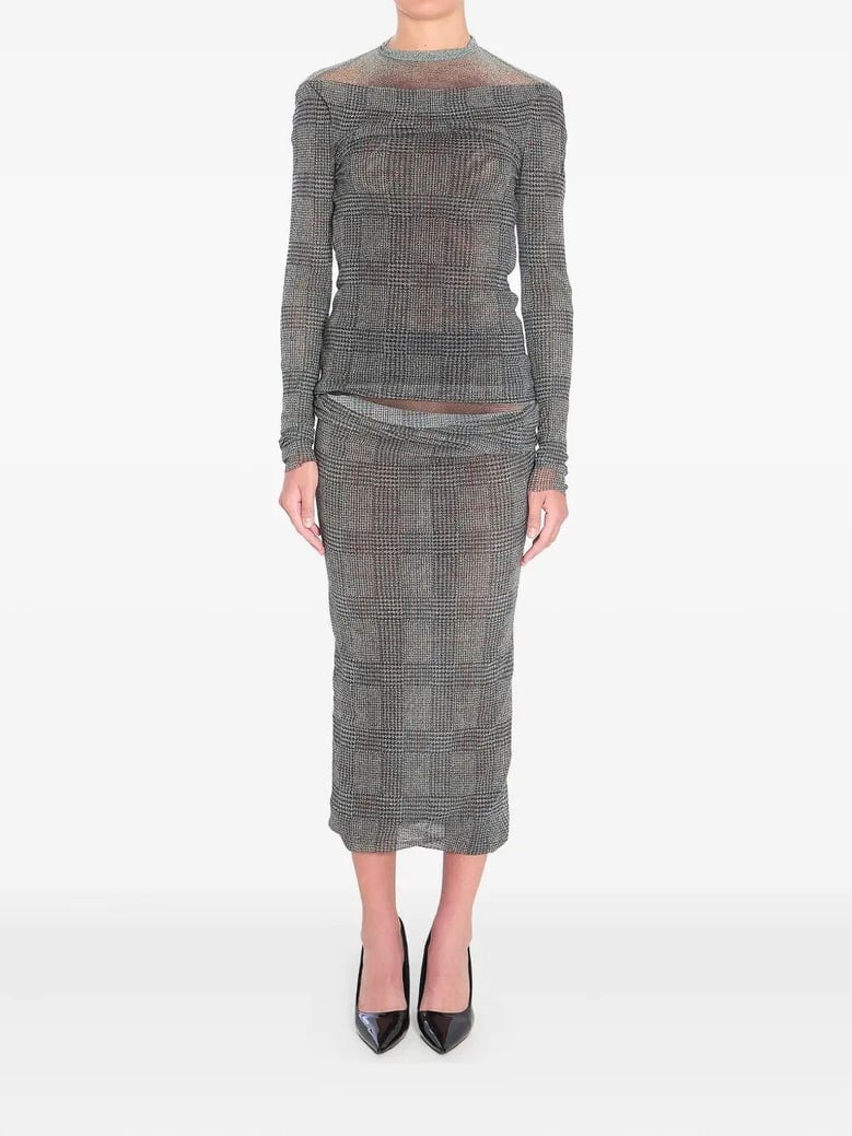 mesh top double layer printed body shadow and prince of wales by Selfnex