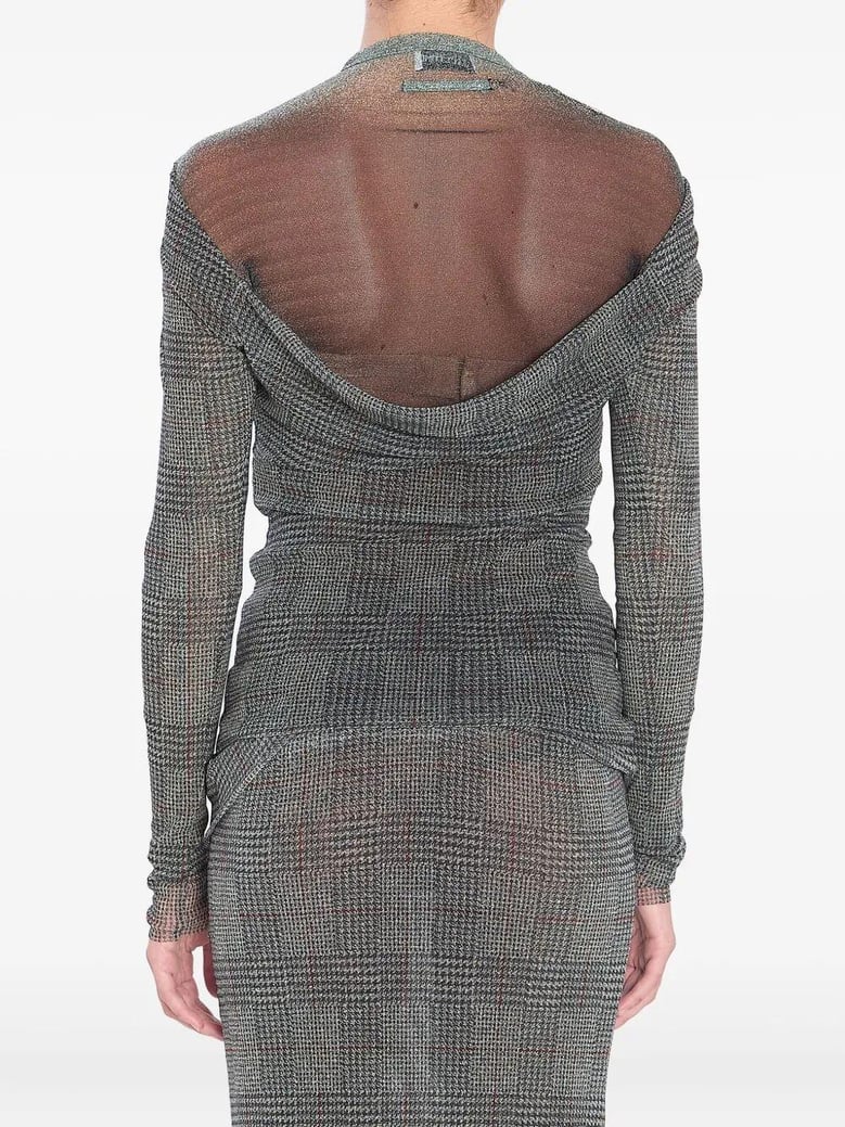 mesh top double layer printed body shadow and prince of wales by Selfnex