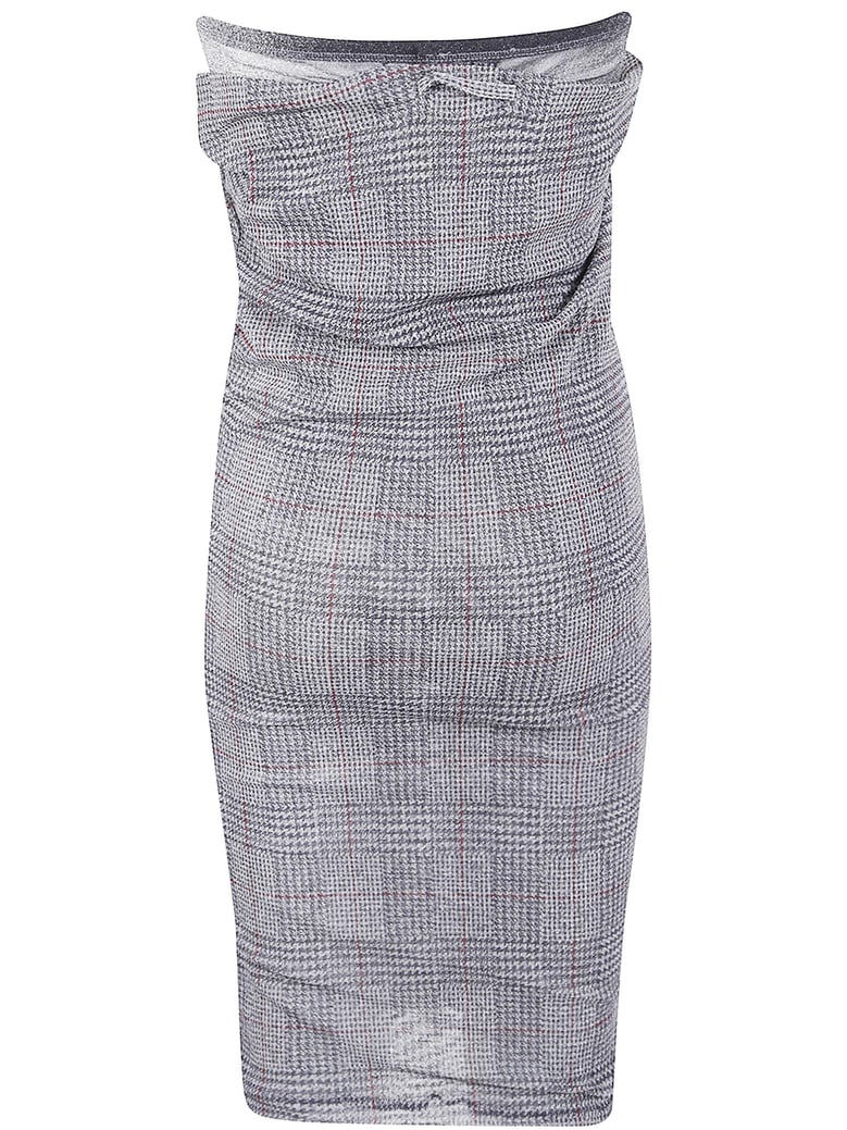 mesh skirt double layer printed body shadow and prince of wales by Selfnex