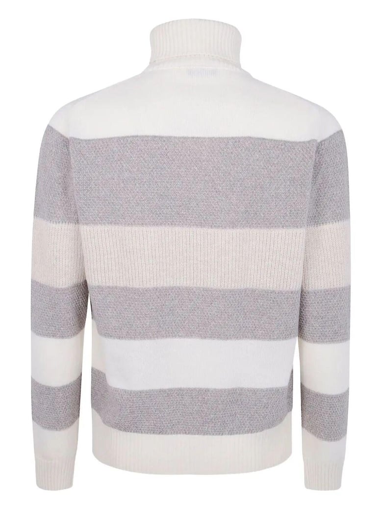 turtle neck orizontal stripes sweater by Selfnex