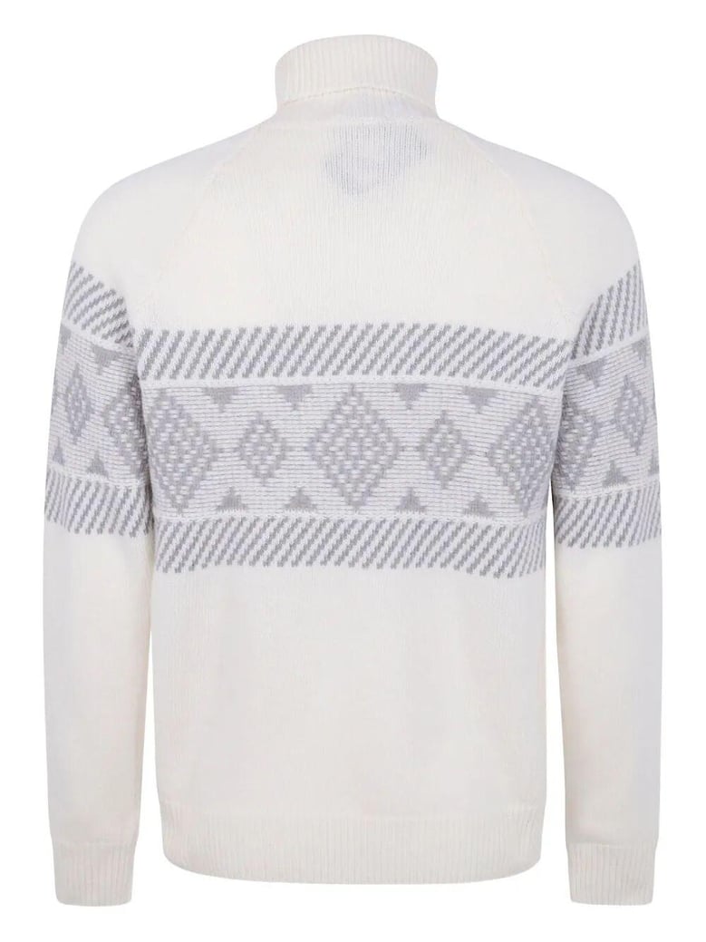 turtle neck central embroider sweater by Selfnex