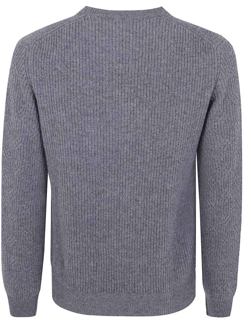 round neck embroidery sweater by Selfnex