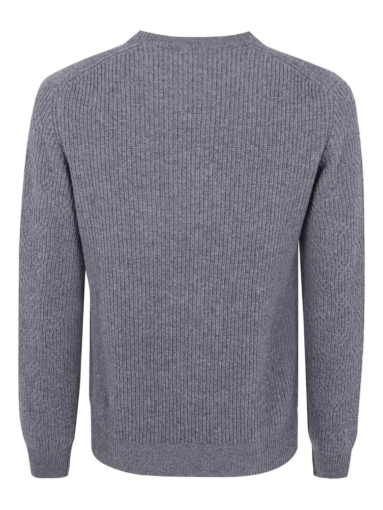 round neck embroidery sweater by Selfnex