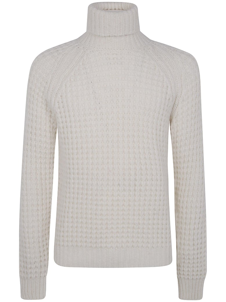 military stitch long sleeves turtle neck sweater by Selfnex