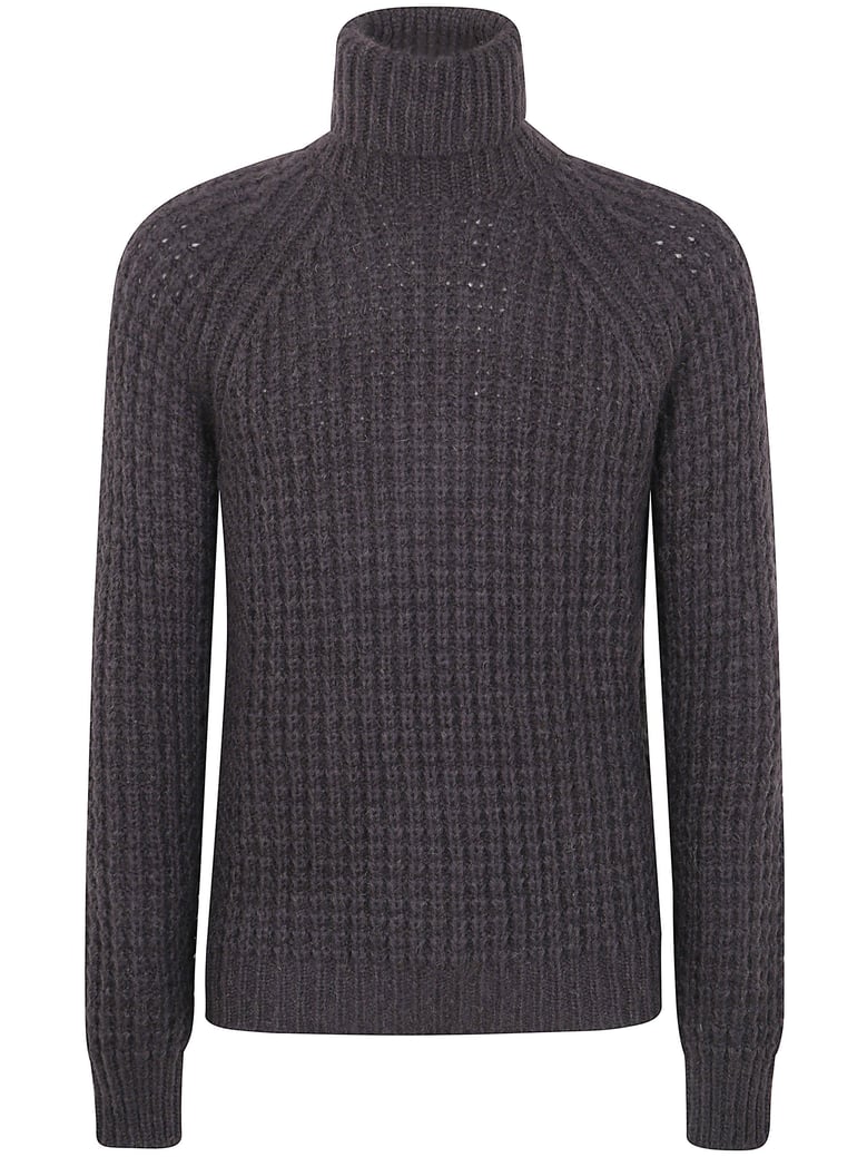 military stitch long sleeves turtle neck sweater by Selfnex