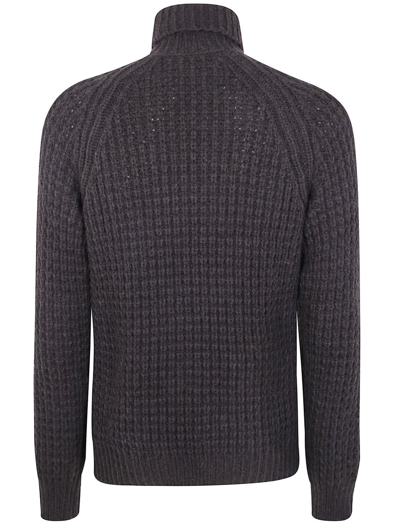 military stitch long sleeves turtle neck sweater by Selfnex