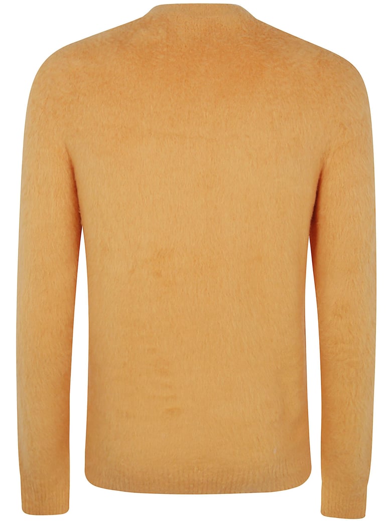 long sleeves pressed gauze round neck sweater by Selfnex