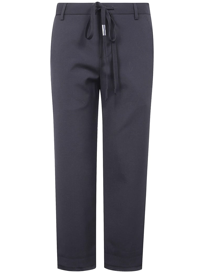 rael cigarette trousers with raw edge cotton detail by Selfnex