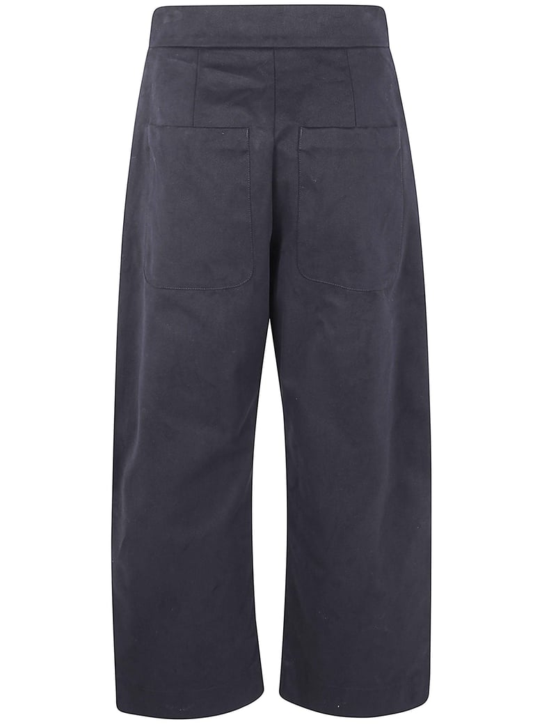 rounded drop crotch trousers by Selfnex