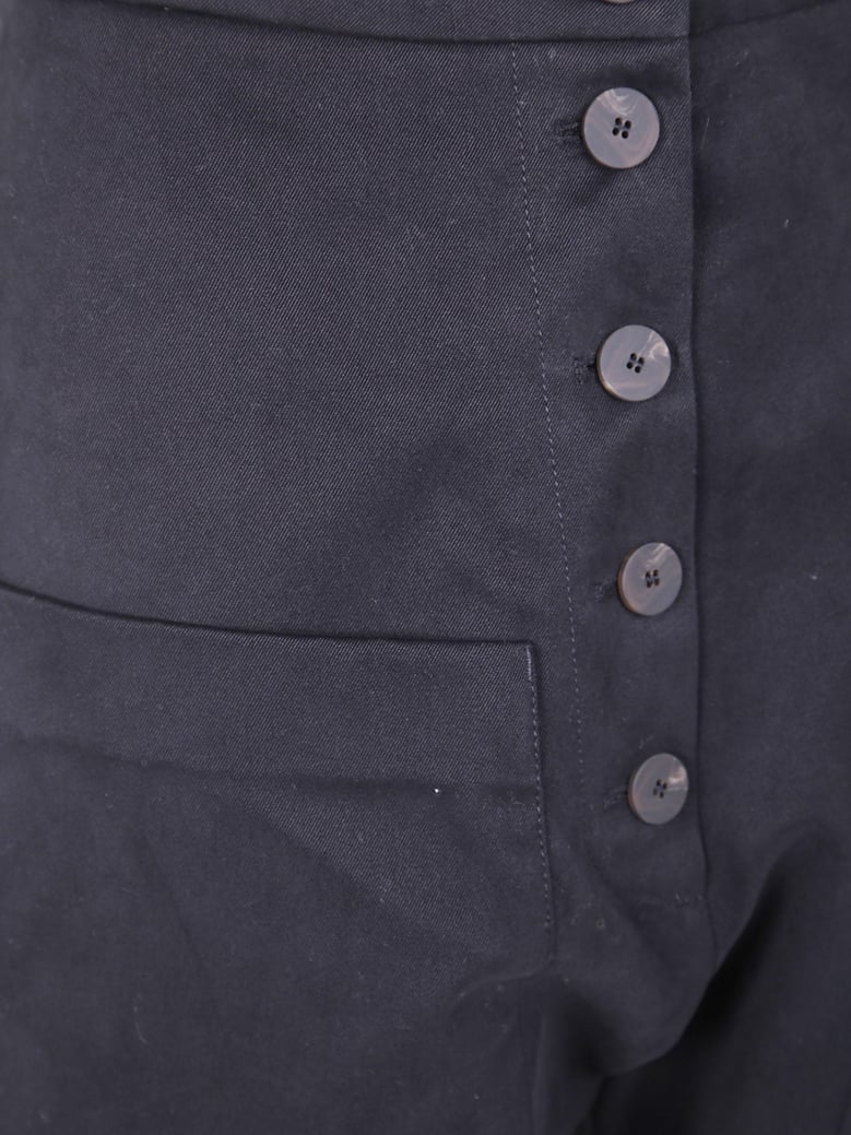 rounded drop crotch trousers by Selfnex