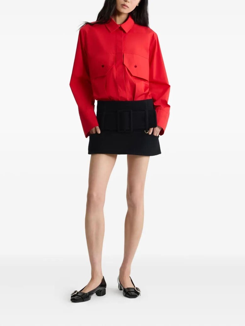 belted mini skirt by Selfnex