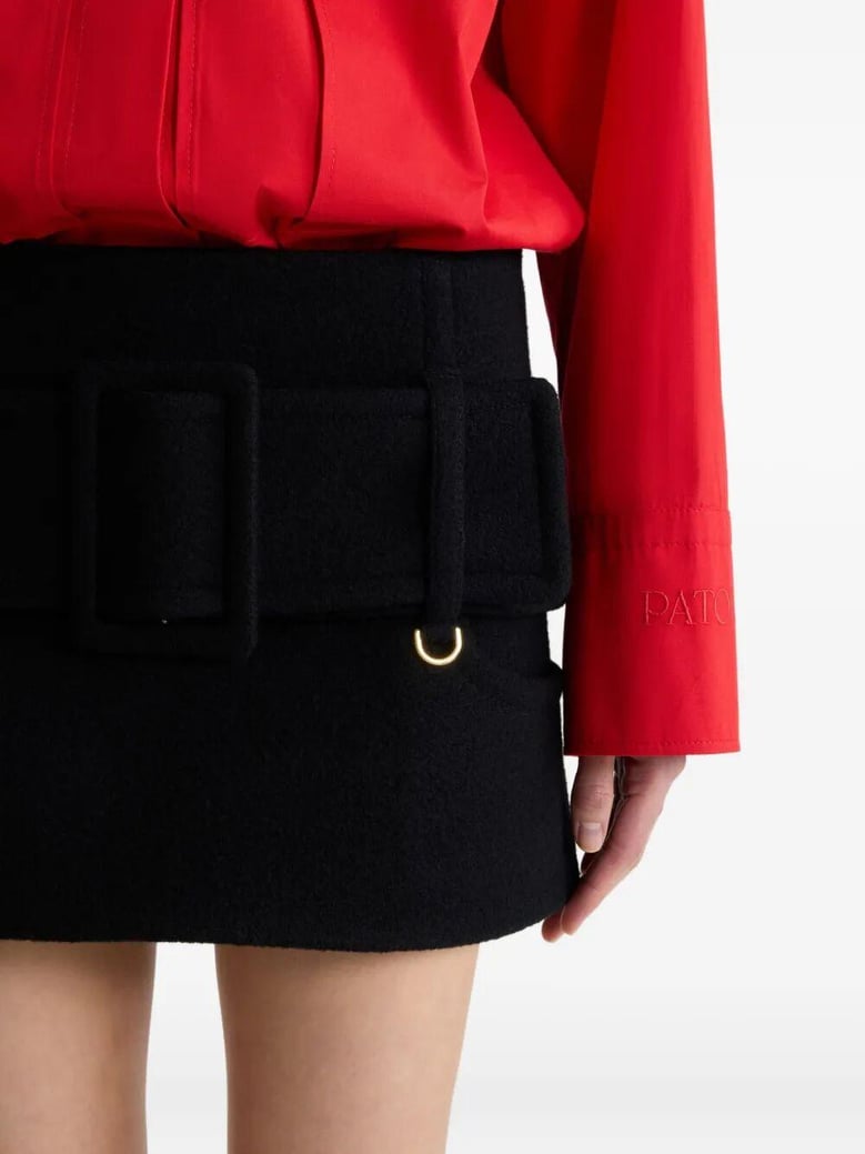 belted mini skirt by Selfnex