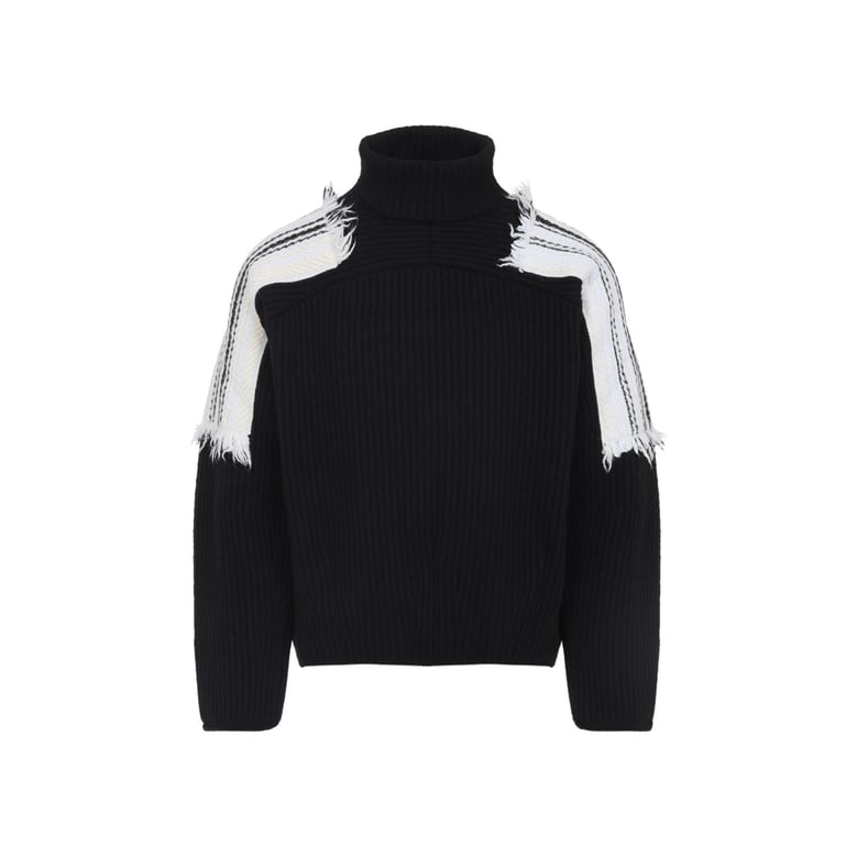 jacquard stripe turtle neck by Selfnex