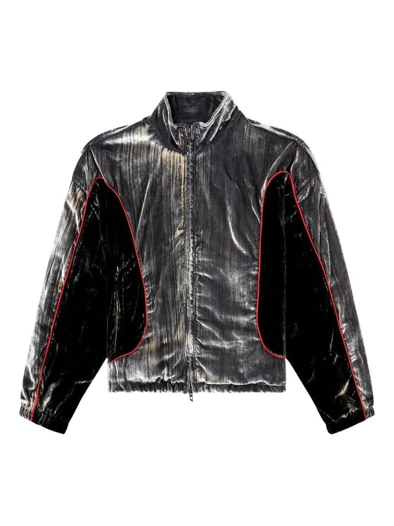 two-tone velvet f-riffin sweatshirt by Selfnex