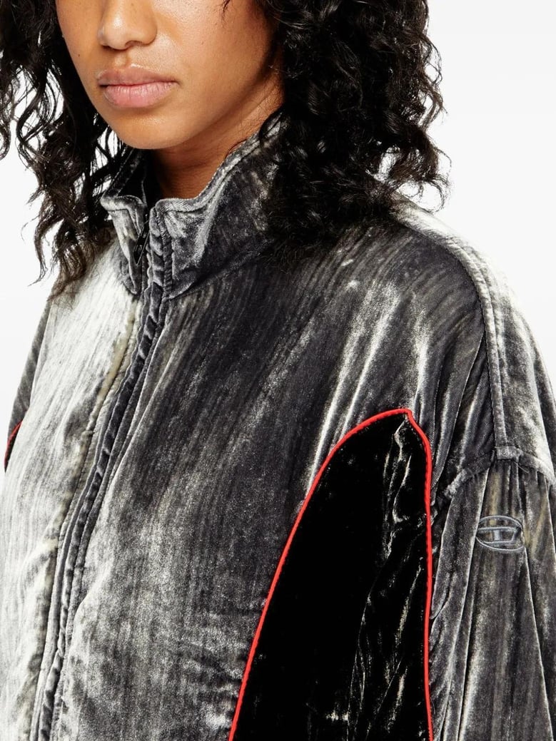 two-tone velvet f-riffin sweatshirt by Selfnex