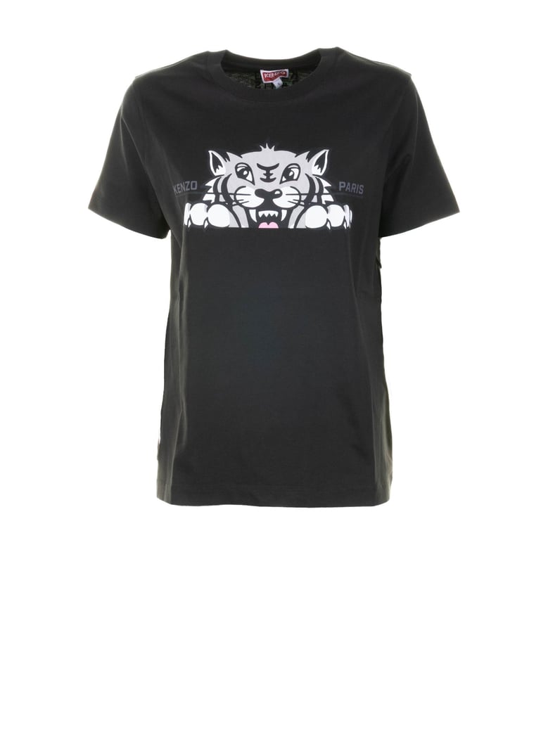 black t-shirt with white print by Selfnex