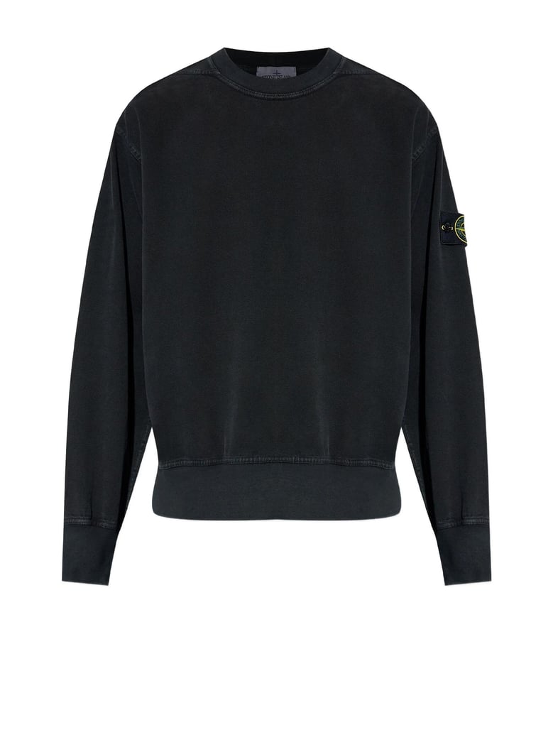 stone island black sweatshirt with logo patch by Selfnex