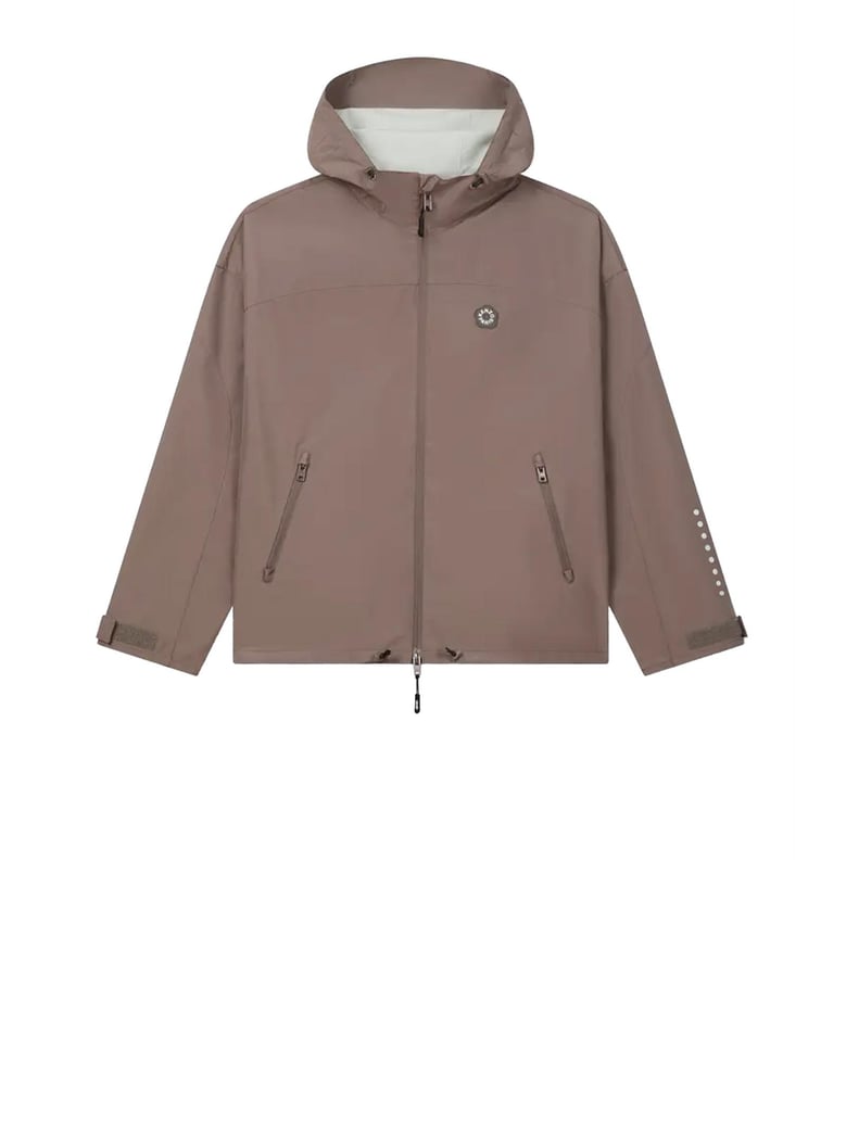 dove grey zip-up jacket with hood by Selfnex