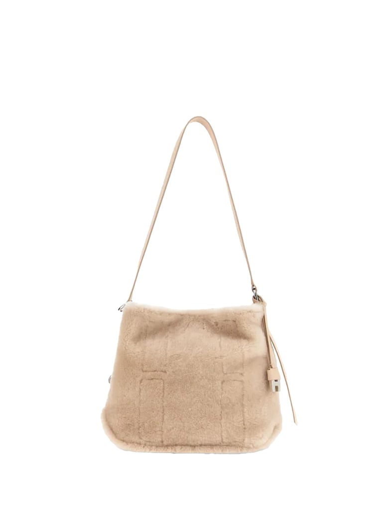 hogan hobo bag in shearling and smooth leather inserts by Selfnex