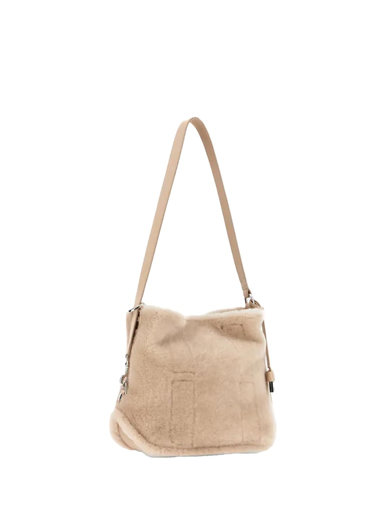 hogan hobo bag in shearling and smooth leather inserts by Selfnex