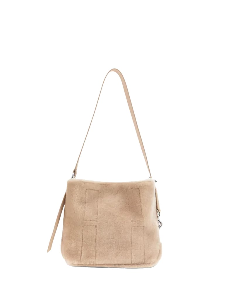 hogan hobo bag in shearling and smooth leather inserts by Selfnex