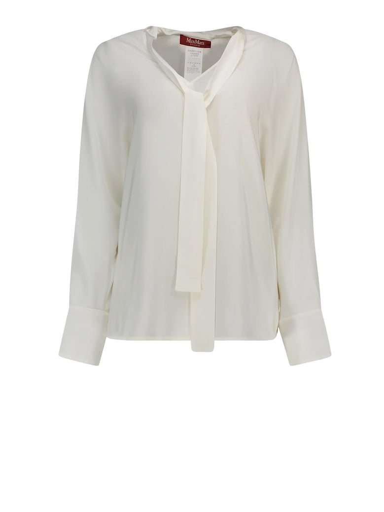 max mara studio white long-sleeved blouse by Selfnex