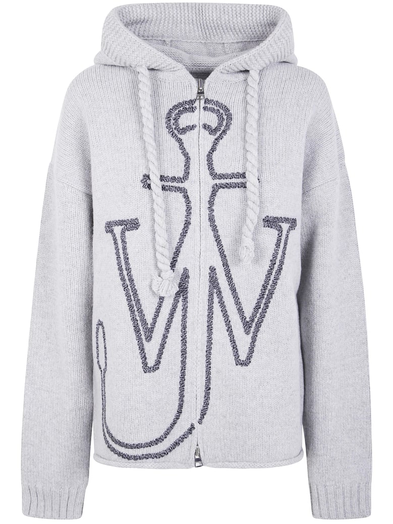 anchor embroidery zipped hoodie by Selfnex