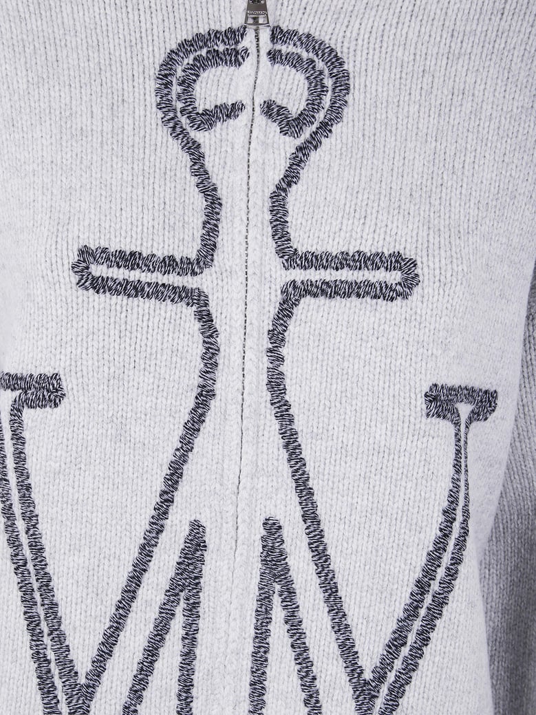 anchor embroidery zipped hoodie by Selfnex