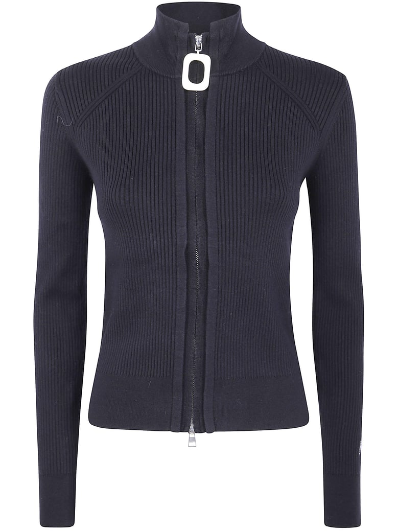 fitted zip up cardigan by Selfnex