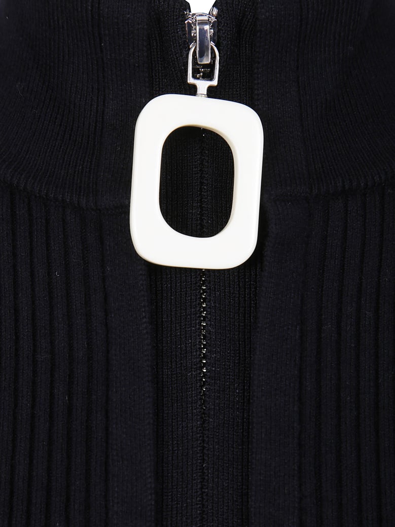 fitted zip up cardigan by Selfnex