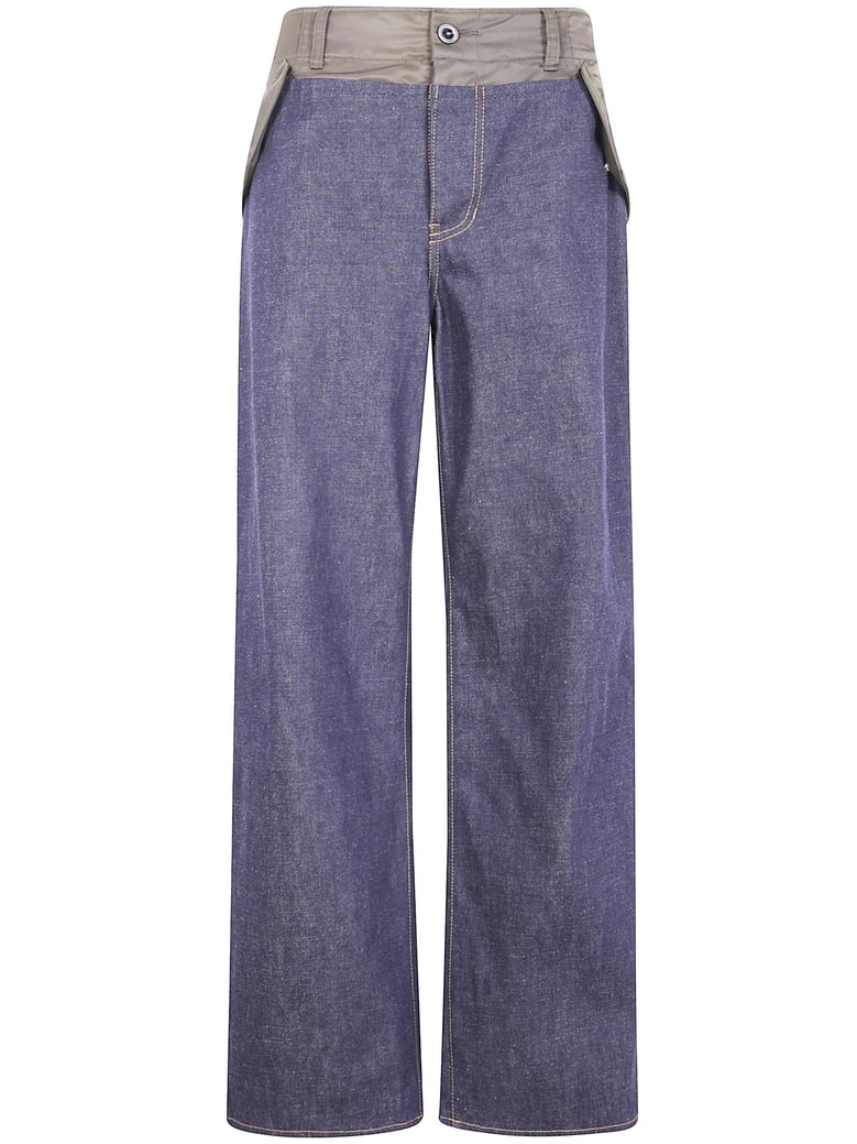 wide leg denim pants by Selfnex