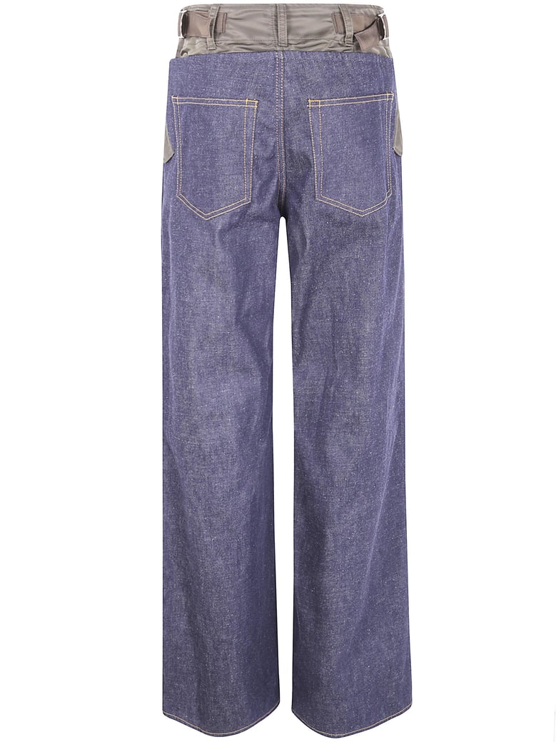 wide leg denim pants by Selfnex
