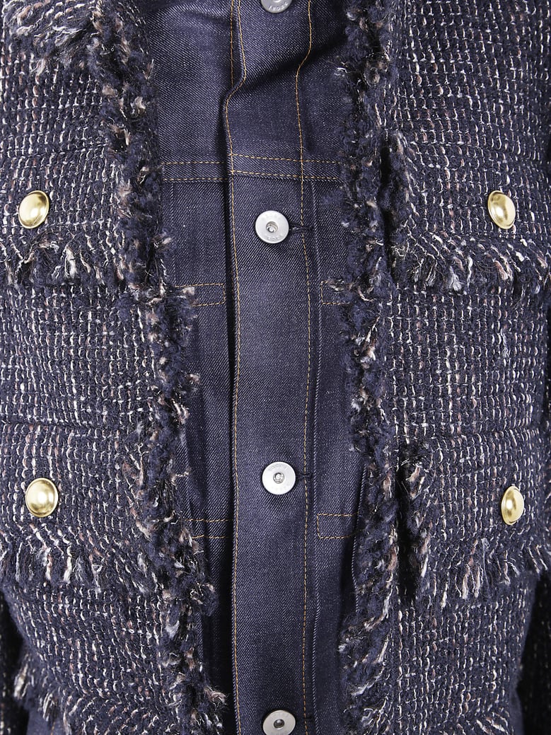 tweed split jacket by Selfnex