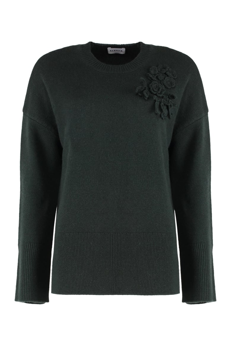 wool-blend crew-neck sweater by Selfnex