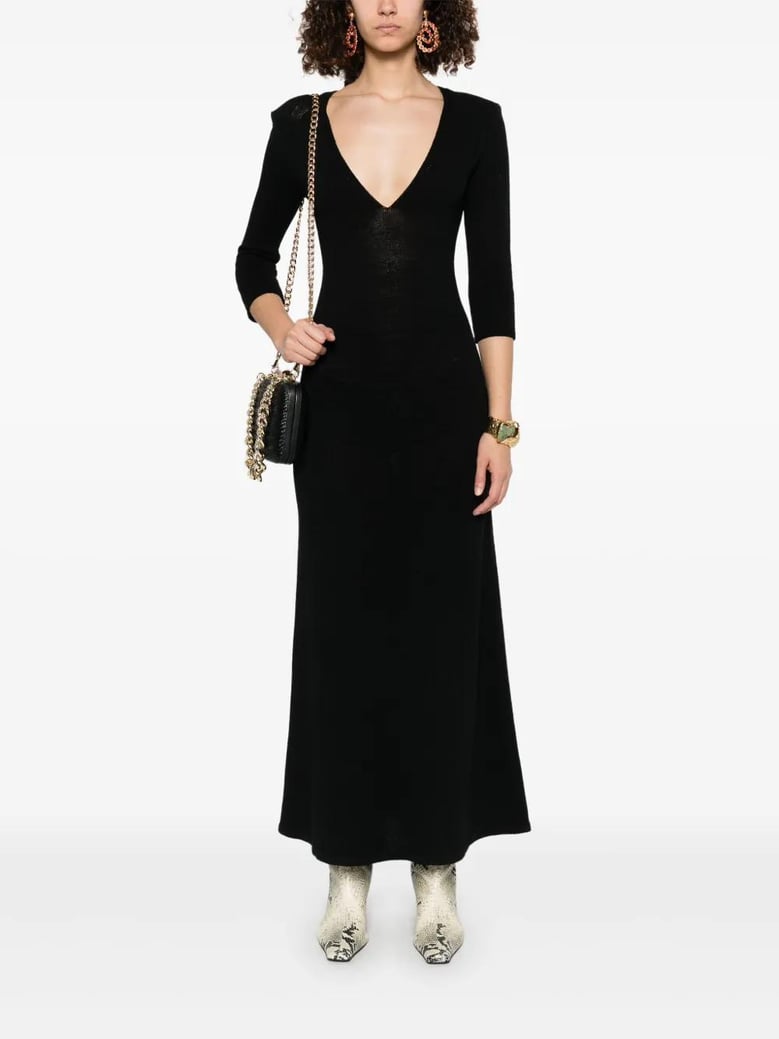 black wool blend salina dress by Selfnex