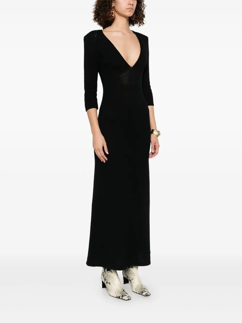 black wool blend salina dress by Selfnex